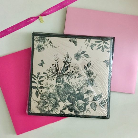 RARE Victorias Secret Gift Box Pink Stripe Black Floral Vintage - Picture 3 of 5